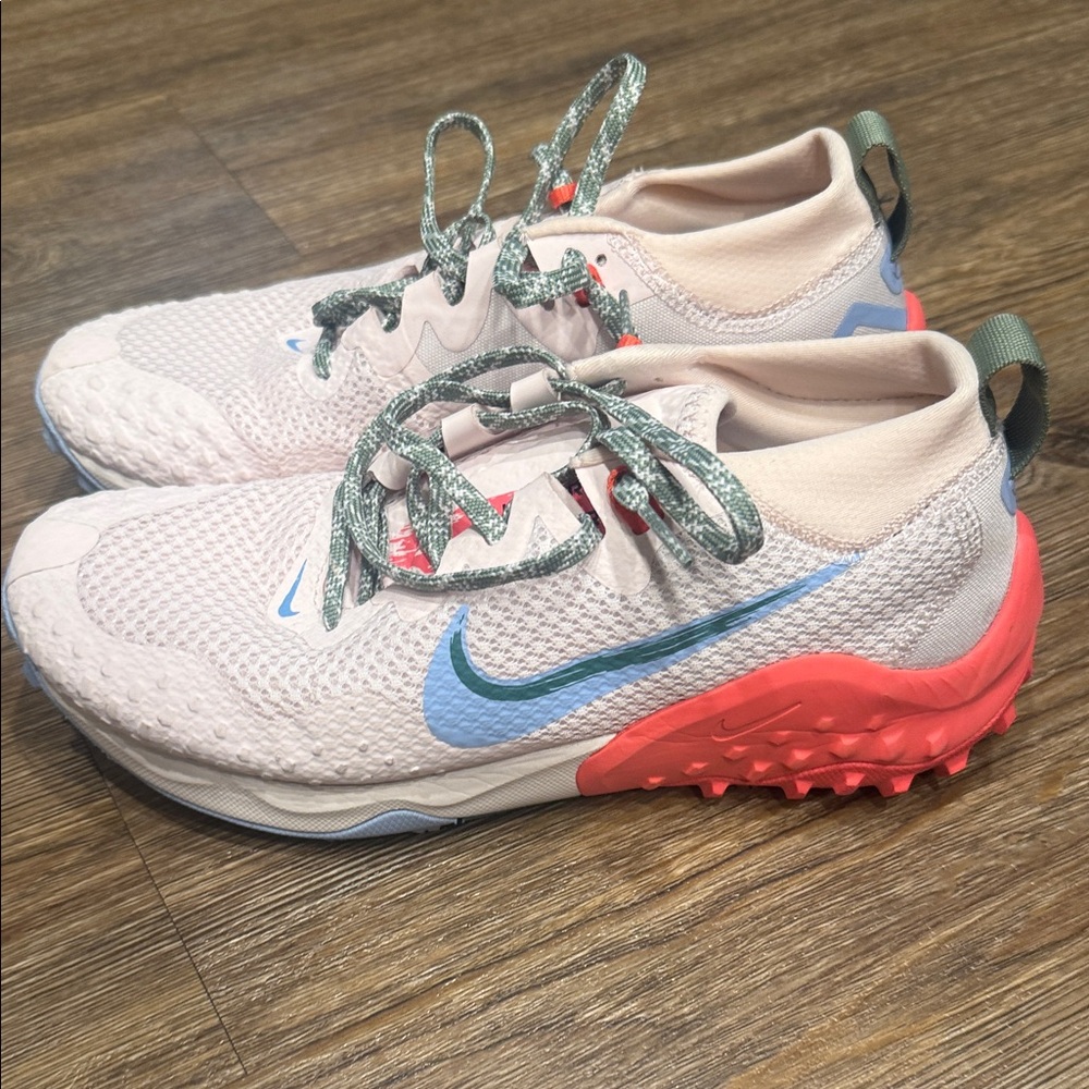 Nike Light Pink and Blue Trail Sneakers